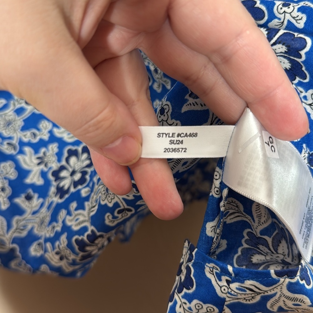 J. Crew Tiered Tie-Front Beach Dress in Cobalt Floral Cotton Voile - Picture 6 of 8